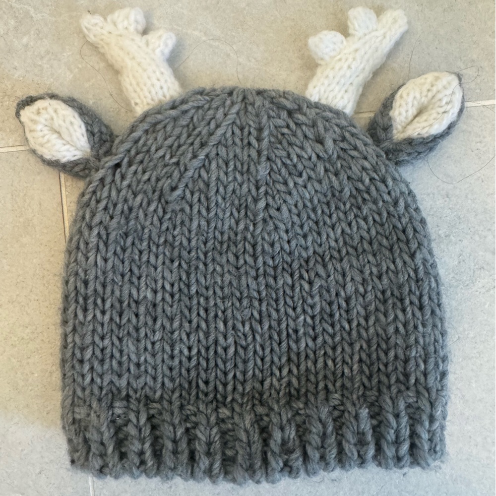 Kids Knit Hat with Antlers